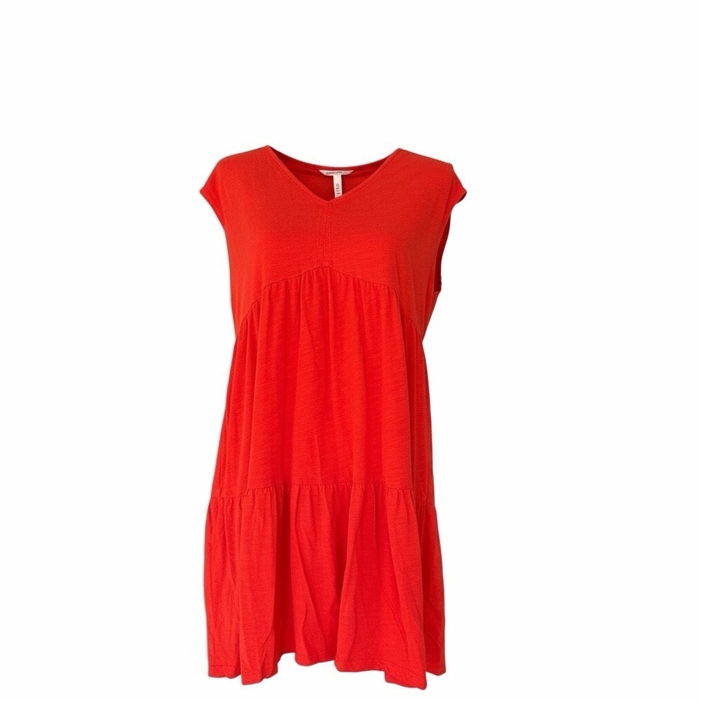 Social Standard by Sanctuary Large Coral Tiered Dress V Neck Casual Sleeveless